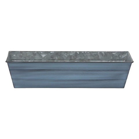 Oakestry Galvanized Steel Flower Box Planter Small Nantucket Blue Outdoor Window Balcony Deck Rail Patio Garden Decorative Metal Planter Rustic Farmhouse Coastal Style Durable Weather Resistant