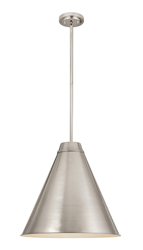 Oakestry Eaton 1 Light Pendant Brushed Nickel Modern Hanging Ceiling Fixture Adjustable Single Pendant Light for Kitchen Island Dining Room Bedroom Contemporary Indoor Lighting