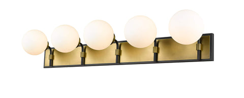 Oakestry Parsons Matte Black Olde Brass 5 Light Vanity Premium Quality Durable Lightweight Multipurpose Modern Design Everyday use