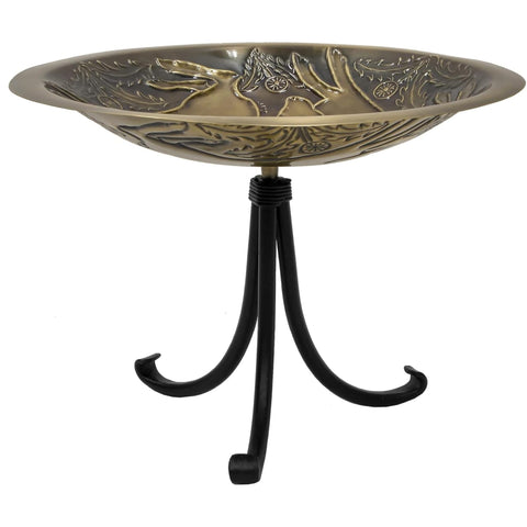 Oakestry Three Hares Birdbath Tripod Stand Decorative Outdoor Garden Water Bowl Artistic Theme Stable Base Durable Construction Backyard Patio Accent Weather Resistant Long Lasting