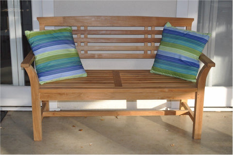 Oakestry Sakura 2-Seater Outdoor Bench, Premium Natural Teak Wood Garden Bench, Japanese Style Patio Seating, Weather-Resistant Wooden Bench for Garden Patio Porch