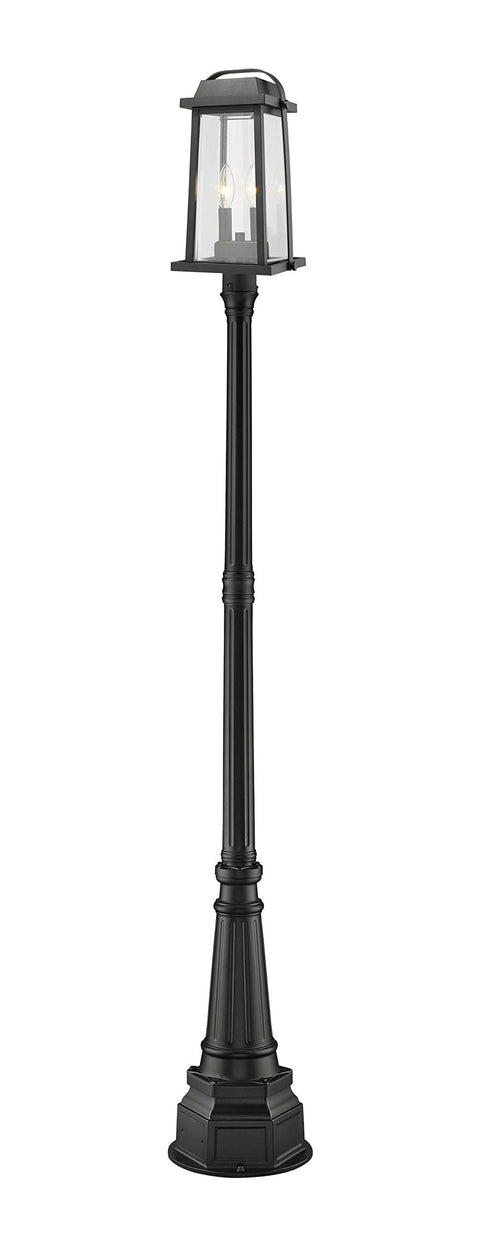 Oakestry Vintage Outdoor Post Light Fixture, Antique Finish Aluminum Body with Decorative Glass Shade, Weather Resistant Lighting for Patio Garden Deck Pathway and Exterior Spaces
