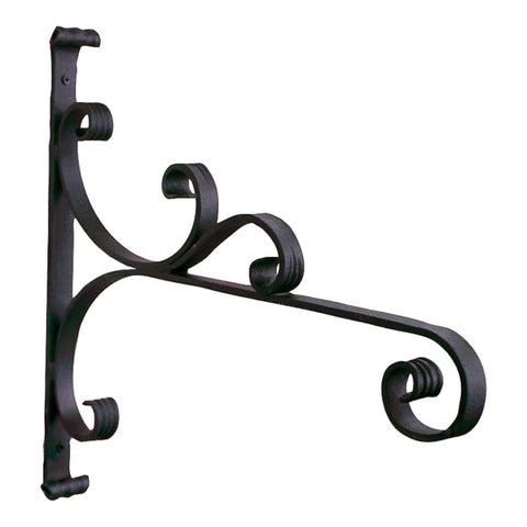 Oakestry All Purpose Wall Bracket Hook Large Metal Hanging Hook for Planters Lanterns Bird Feeders Wind Chimes Indoor Outdoor Garden Patio Porch Wall Decor Heavy Duty Black Finish Mount Support