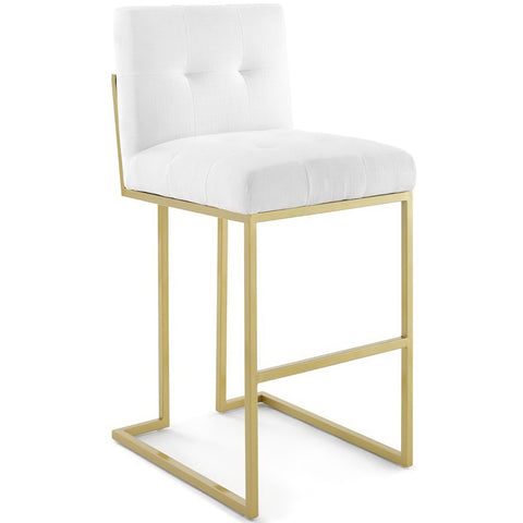 Oakestry Premium Privy Gold Stainless Steel Upholstered Fabric Bar Stool Enhancing Modern Spaces with Decorative Character Functional Versatility and Sophisticated Everyday Interior Appeal