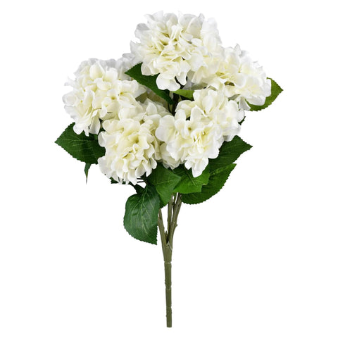 21 In. White Hydrangea Bush