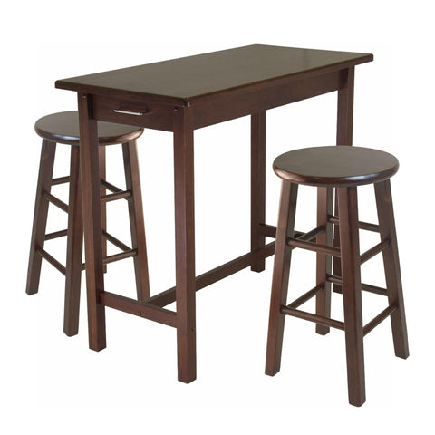 Oakestry Sally Antique Walnut Dining Table with Wooden Seating Solid Wood Construction Space Saving Design for Kitchen Dining Room Timeless Finish Home Furniture Accent Chair