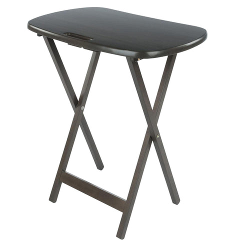 Oakestry Lucca 5-Piece Folding TV Table Set with Storage Stand, Oyster Gray Snack Tables for Living Room, Patio & Small Spaces