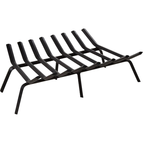 Tapered Iron Fireplace Grate, 28-Inch Front Width, Durable Log Support with Center Legs for Clean and Efficient Burn