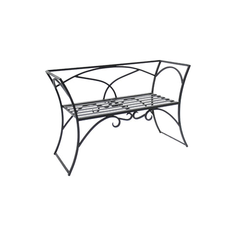 Oakestry Wrought Iron Arbor Bench Backrest Decorative Outdoor Garden Patio Landscape Seating
