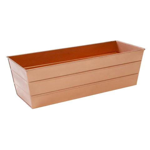 Oakestry Copper Plated Flower Planter Medium Outdoor Container for Windowsills Balconies Decks Patios Decorative Garden Display for Flowers Herbs Greenery Home Accent