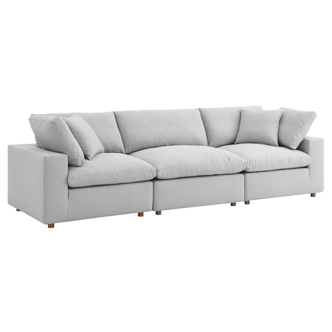 Oakestry Luxury Inspired Commix Down Filled Overstuffed 3 Piece Sectional Sofa Set Comfortable Indoor Sectional Sofa for Living Room Apartment Lounge Reception Area Premium Daily Styling