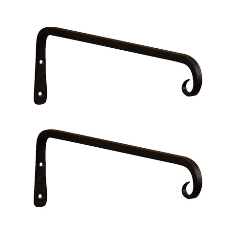 Straight Downcurled Bracket, 12-inch 2-Pack