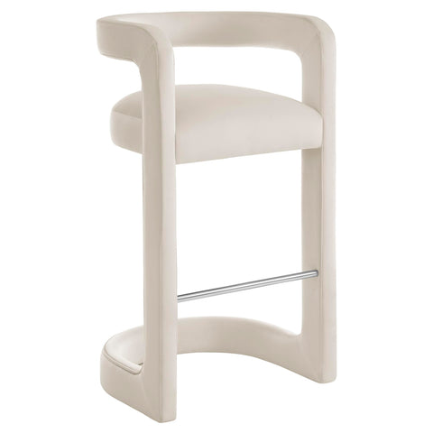Oakestry Premium Winslow Performance Velvet Bar Stool Suitable for Elegant Home Styling Decorative Display Arrangements and Refined Placement Throughout Living Areas