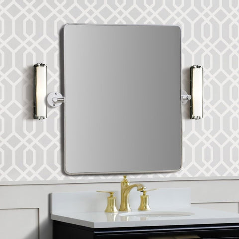 Oakestry Rectangular Metal Frame Pivot Mirror Wall Mounted Adjustable Tilt Vanity Mirror Modern Industrial Design for Bathroom Bedroom Living Room Durable Rust Resistant