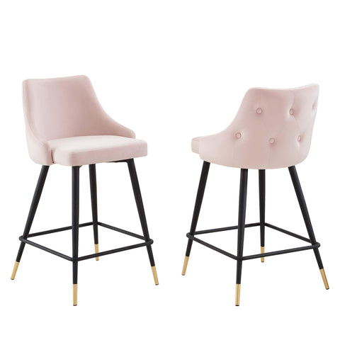 Oakestry Premium Adorn Performance Velvet Counter Stool Set of 2 Designed to Complement Premium Decorative Themes Luxury Inspired Styling and Coordinated Everyday Home Presentation