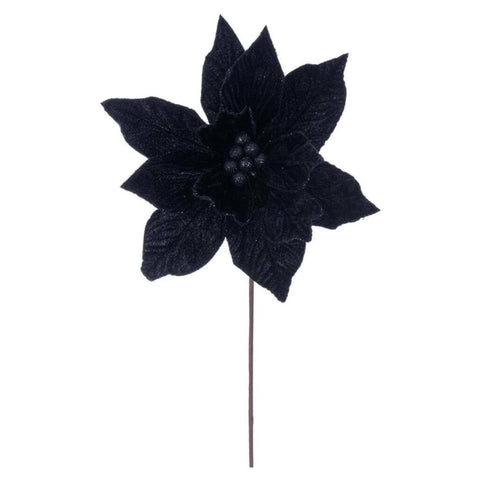 21.5 In. Black Poinsettia 12 In. Flower 6/Bag