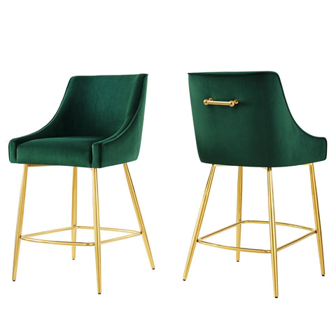 Oakestry Premium Discern Counter Stools - Set of 2 Blending Decorative Functionality Timeless Styling and Premium Presentation for Contemporary and Transitional Interiors