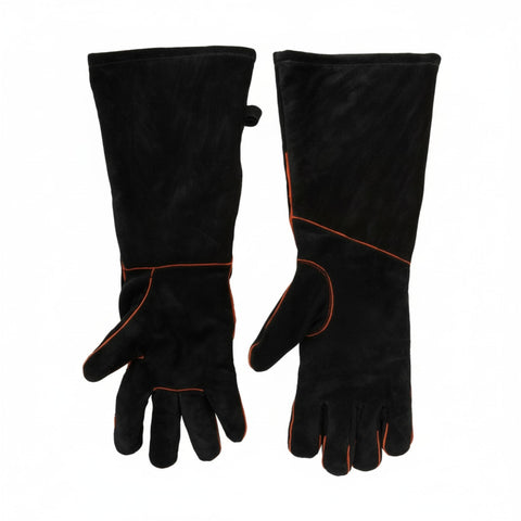 Oakestry Unisex Suede Hearth Gloves Durable Protective Fireplace Oven Grill Heat Resistant Safety Workwear