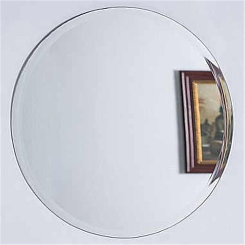 Oakestry Round Frameless Mirror Wall Mounted Decorative Vanity Mirror Polished Edge Modern Minimalist Design for Bathroom Bedroom Living Room Clear Reflection Easy Installation