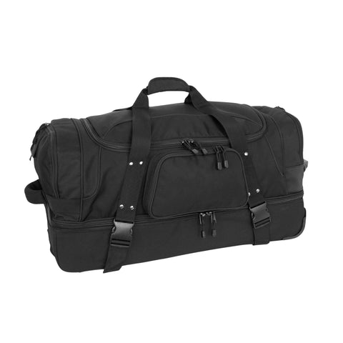 Oakestry Gorilla Wheeled Duffel Bag, Black – Rolling Travel Duffle with Telescopic Handle & Structured Base