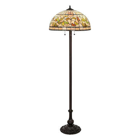 Oakestry 60Inch High Tiffany Turning Leaf Floor Lamp Elegant Floor Lamp Stained Glass Lighting Decorative Home Living Room Bedroom Office Vintage Style Durable Build Ambient Light
