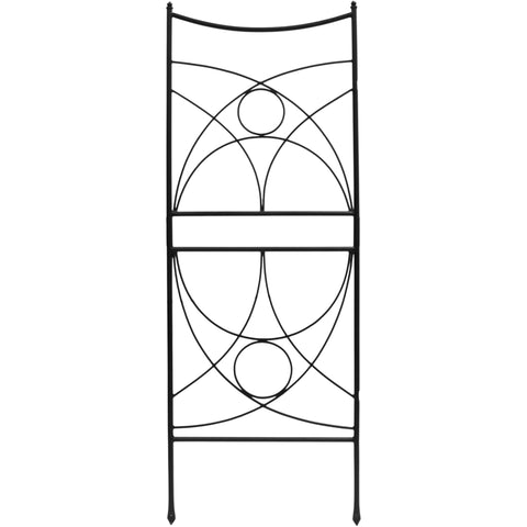 Aurora Garden Trellis System, Modern Wrought Iron Plant Support with Black Powder Coat – Trellis Panel or Center Link Connector