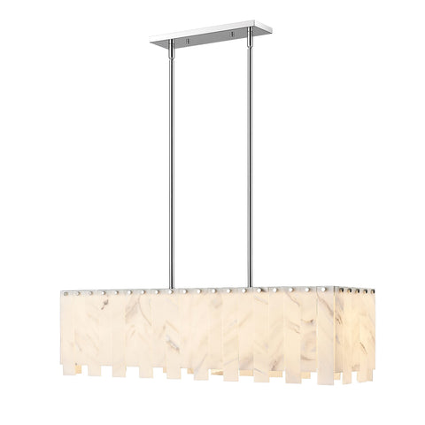 Oakestry 5 Light Linear Chandelier Modern Pendant Chandelier Lighting Fixture Polished Finish Elegant Ceiling Light for Kitchen Island Dining Room Adjustable Hanging Lamp