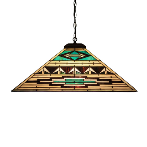 Oakestry Tiffany 19030 Lighting 17 sq in Finish Mahogany Bronze Tiffany Style Lighting Fixture Stained Glass Decorative Indoor Lamp Vintage Classic Home Lighting Living Room