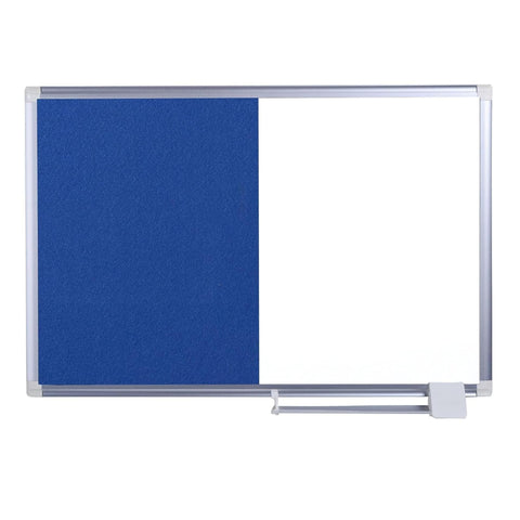 MasterVision NewGen Combo Board Magnetic Dry-Erase and Blue Felt 18 Inches x 24 Inches Aluminum Frame