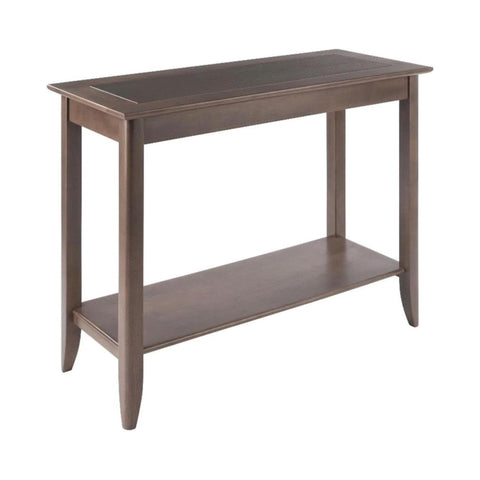 Oakestry Santino Console Hall Table Oyster Gray Entryway Table with Drawer Bottom Shelf Narrow Wood Sofa Table for Hallway Living Room Foyer Modern Home Organizer