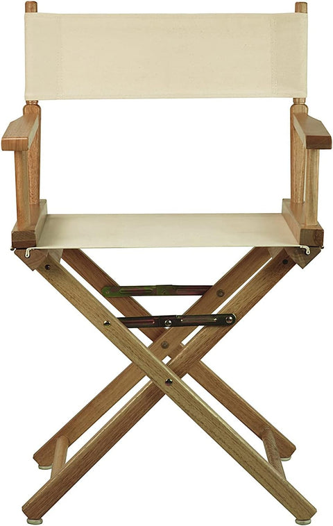 Oakestry 18" Foldable Director's Chair Natural Frame with Wheat Canvas and Professional use on Set