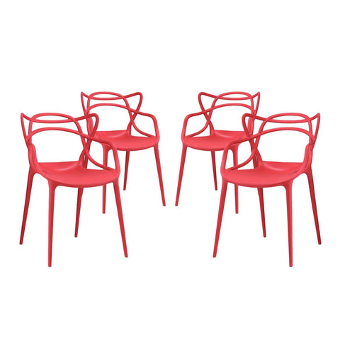 Oakestry Entangled Dining Set Set of 4 Contemporary Dining Furniture Modern Indoor Seating Collection for Kitchen Dining Room Apartment Living Space Home Décor