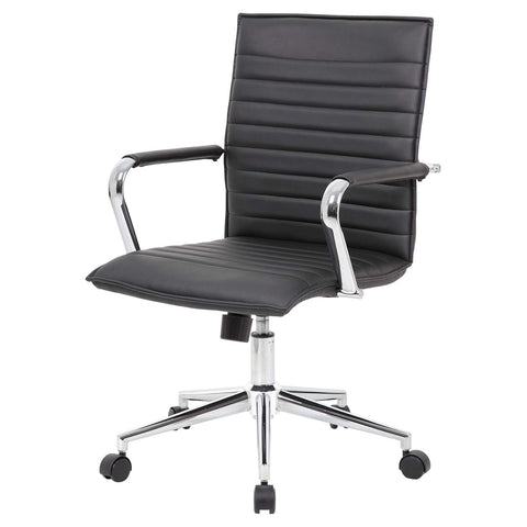 Boss Black Vinyl Hospitality Chair