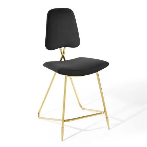 Oakestry Premium Ponder Performance Velvet Counter Stool Enhancing Modern Spaces with Decorative Character Functional Versatility and Sophisticated Everyday Interior Appeal