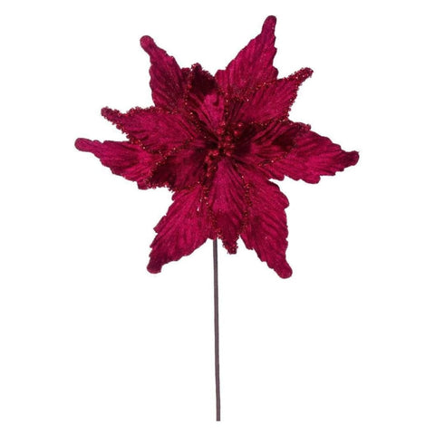 21.5 In. Burgundy Poinsettia 12 In. Flwr 6/Bag