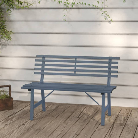 Oakestry Patio Bench 43 3 inches Steel Gray Outdoor Garden Seating Furniture Weather Resistant Durable Heavy Duty Modern Backyard Porch Deck Lawn