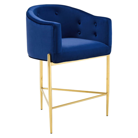 Oakestry Premium Savour Tufted Counter Stool Designed to Complement Premium Decorative Themes Luxury Inspired Styling and Coordinated Everyday Home Presentation