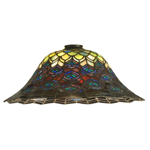 Oakestry Peacock Feather Tiffany Style Lighting Shade Multicolor Artistic Pattern Decorative Accent for Warm Ambient Lighting Classic Vintage Inspired Home Décor