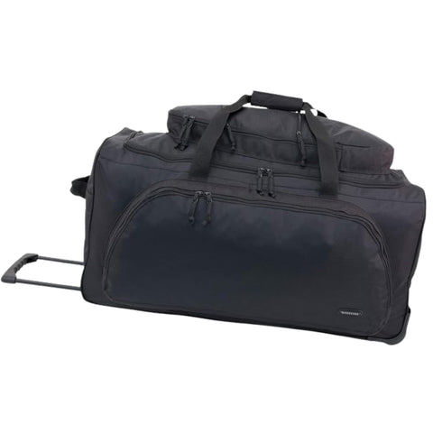 Oakestry Large Wheeled Duffel Bag with Telescopic Handle, Water-Resistant Travel Luggage for 5–7 Day Trips, Black