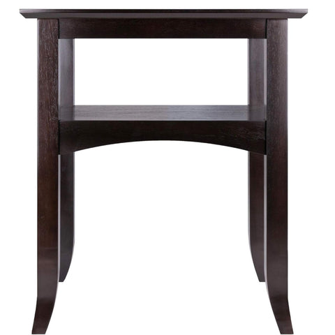 Oakestry Camden Solid Wood End Table with Lower Shelf, Traditional Side Table for Living Room or Bedroom, Rich Coffee Finish