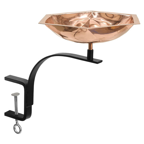 Oakestry Bee Fountain and Birdbath Rail Mount Bracket Decorative Outdoor Garden Water Bowl Multi Functional Design Durable Construction Patio Balcony Accent Weather Resistant Long Lasting