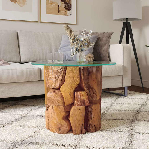 Oakestry Coffee Table Brown Solid Teak Driftwood Medium Coffee Table Premium Storage Cabinet Modern Luxury Storage Solution Elegant Dining Interior Furniture Space Saving Organizer