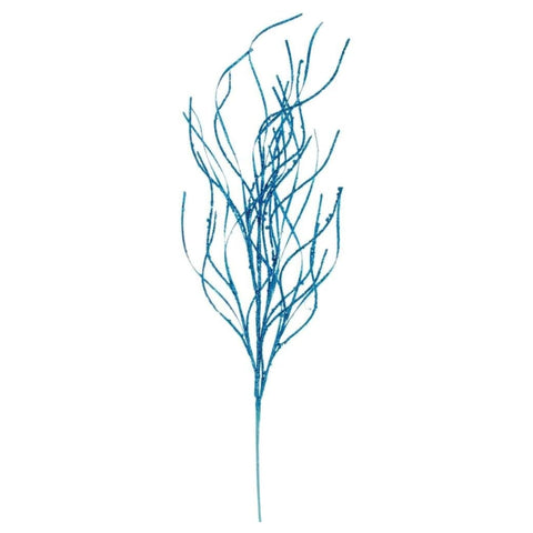 40 In. Turquoise Berry Wavy Gltr Spray 4/Bg