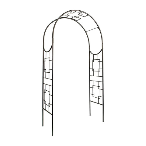 Oakestry Squares Arbor Garden Arch Graphite Outdoor Modern Entryway Trellis Decorative Landscape Structure for Climbing Plants Pathway Yard Accent