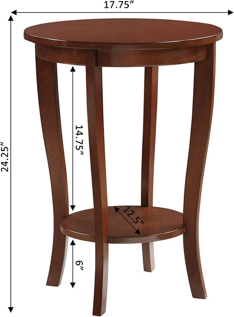 Oakestry American Heritage Round End Table, Espresso