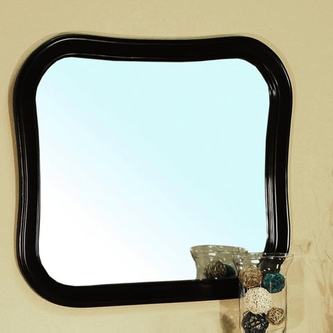 Oakestry Solid Wood Frame Mirror Wall Mounted Decorative Vanity Bathroom Bedroom Living Room Entryway Large Rustic Farmhouse Wooden Frame Dressing Makeup Mirror Home Decor (Black)