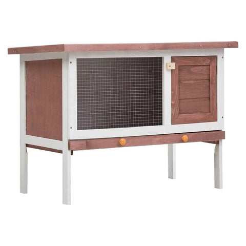 vidaXL Outdoor Rabbit Hutch 1 Layer Brown Wood