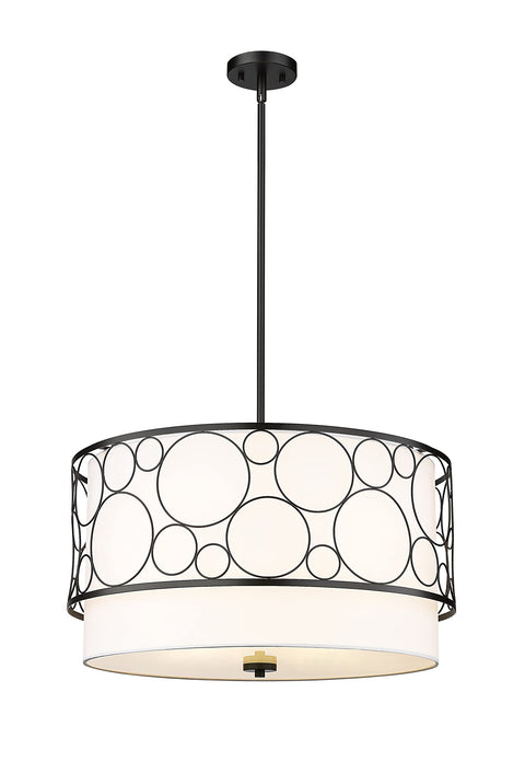 Oakestry 4 Light Chandelier Matte Black Steel White Transitional, Modern, Mid-Century, Modern Ceiling Lighting Fixture for Bedroom Dining Room Dinette Foyer Hallway Kids Room Kitchen