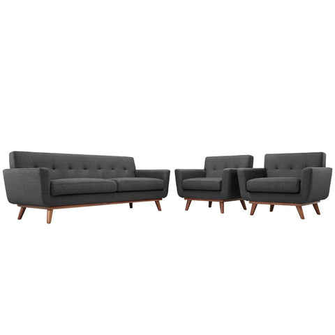 Oakestry Luxury Inspired Engage Armchairs and Sofa Set of 3 Comfortable Indoor Sofa for Living Room Apartment Lounge Reception Area Premium Daily Styling