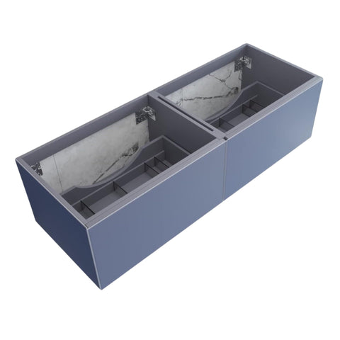 Oakestry Signature Sixty Inch Fossil Grey Freestanding Single Sink Vanity Base Featuring Soft Glide Interior Drawer System